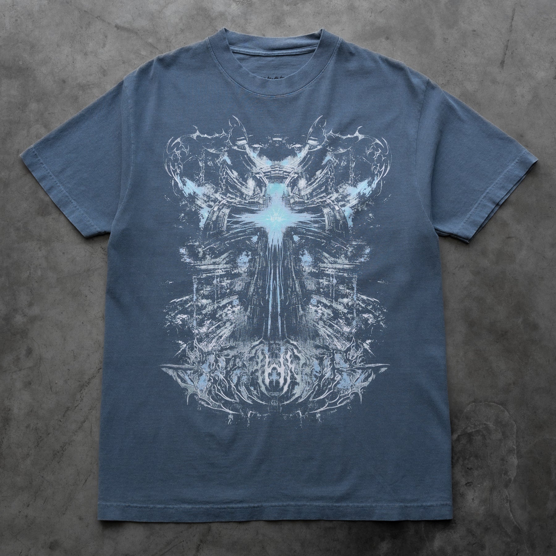 CYBER CROSS TEE VINTAGE BLUE - Image 2