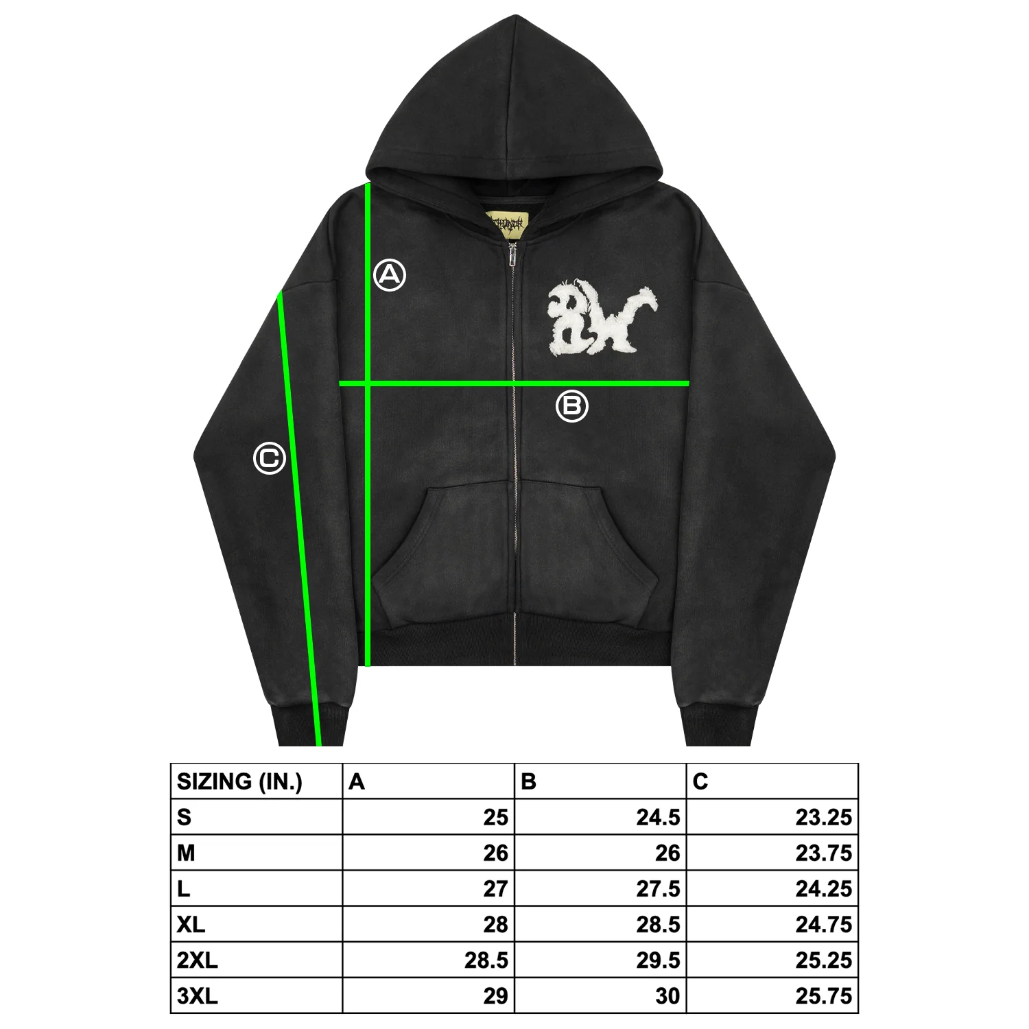 DISTRESSED 8W ZIP UP WASHED BLACK - Image 7