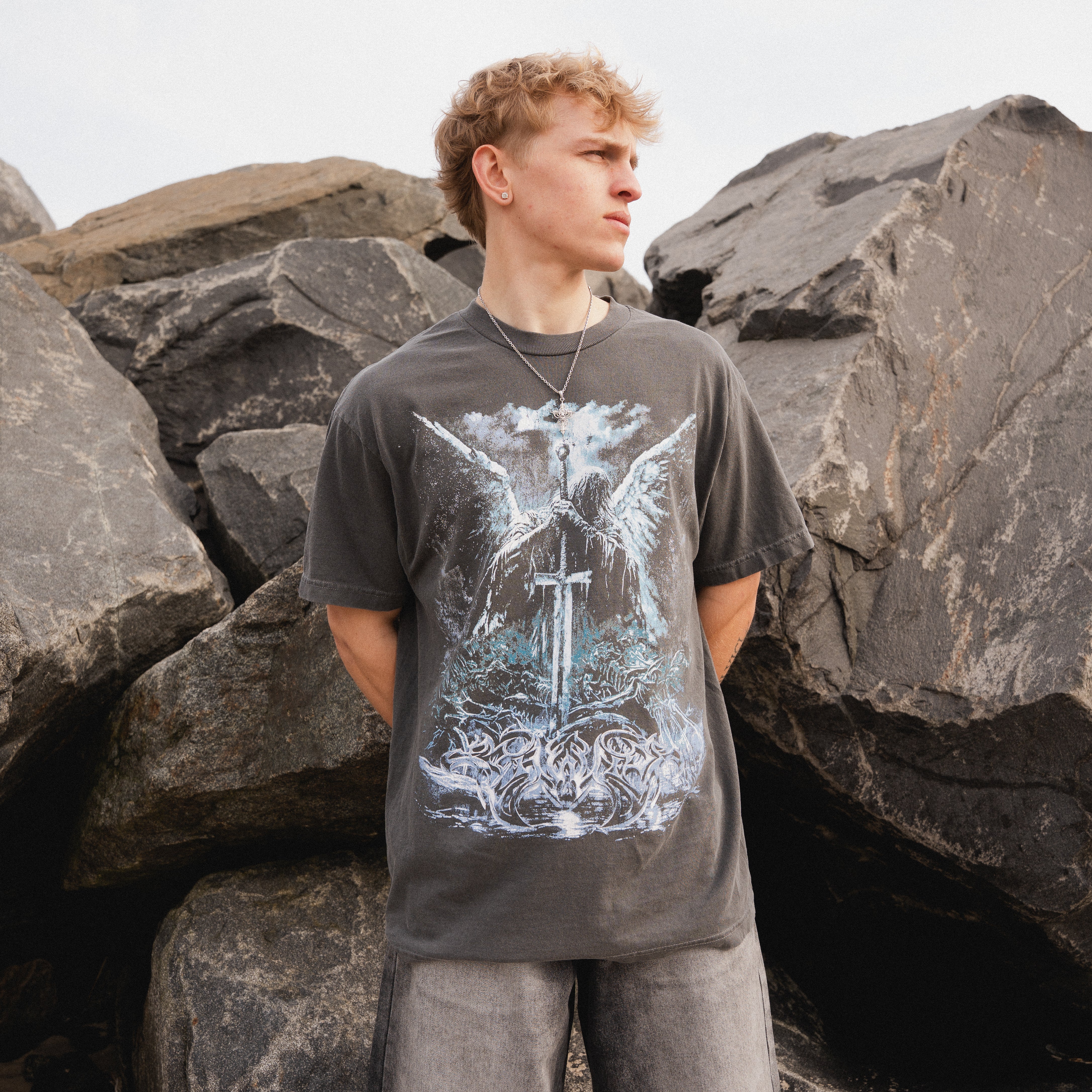 SWORD OF HEAVEN TEE VINTAGE BLACK - Image 6