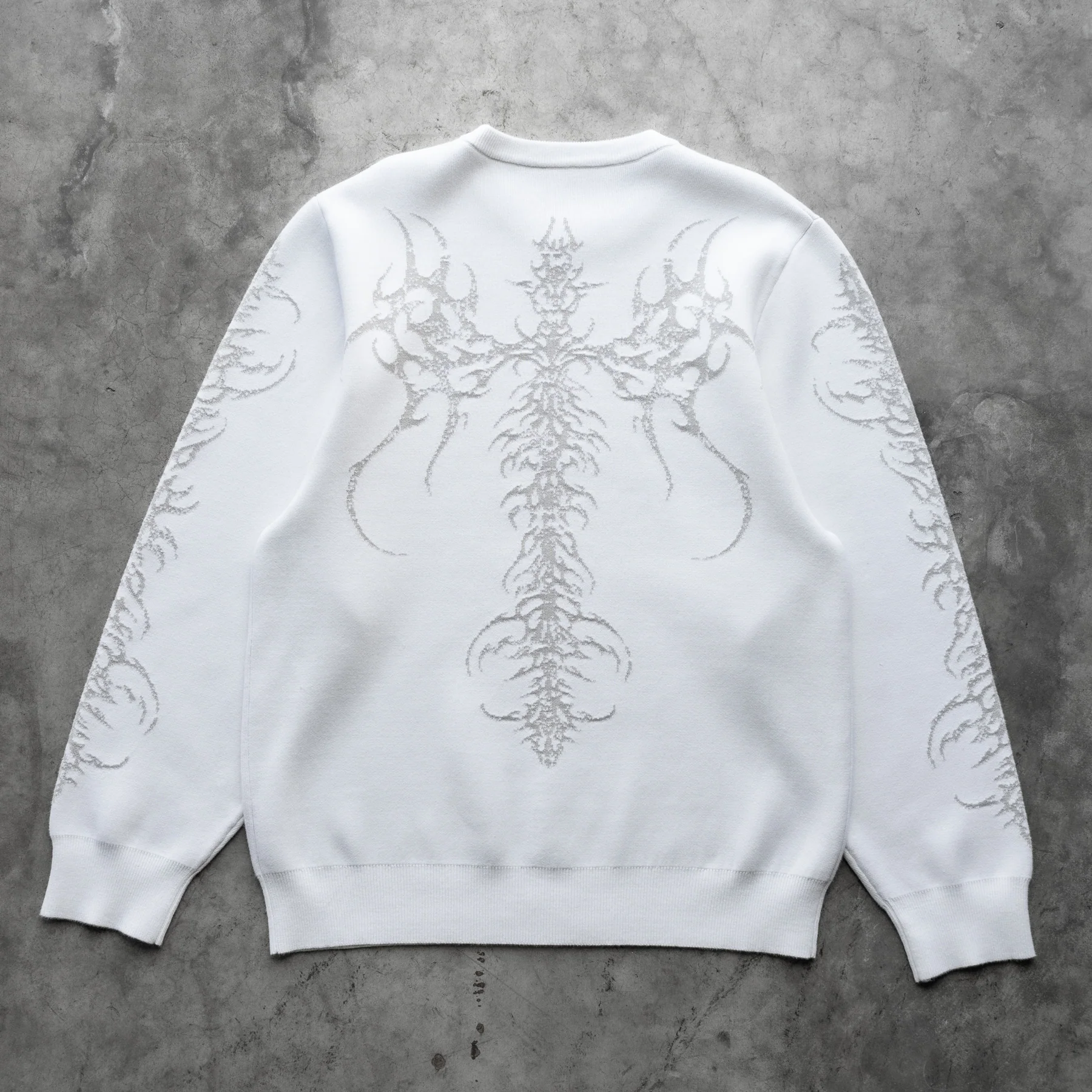 TRIBAL KNITTED SWEATER WHITE - Image 3